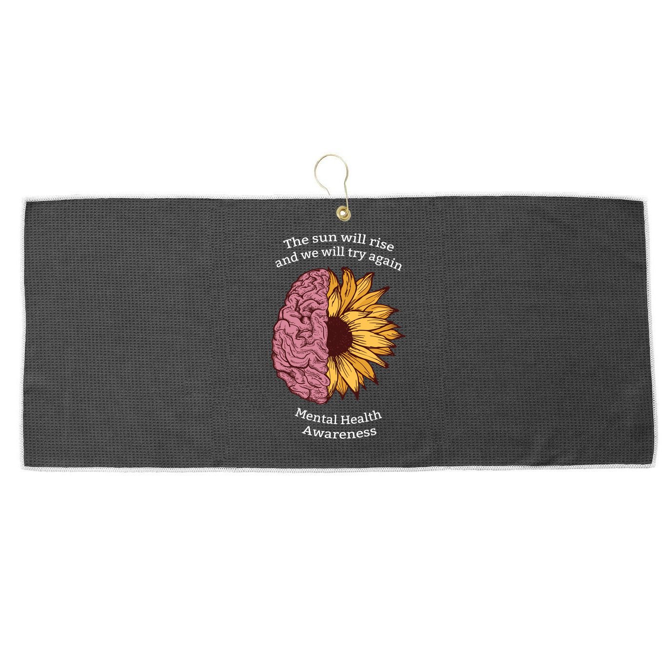 Mental Health Awareness Sun Will Rise Large Microfiber Waffle Golf Towel