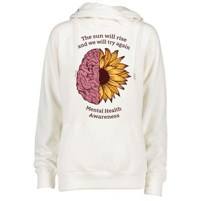 Mental Health Awareness Sun Will Rise Womens Funnel Neck Pullover Hood