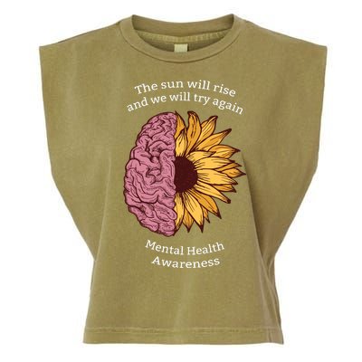 Mental Health Awareness Sun Will Rise Garment-Dyed Women's Muscle Tee