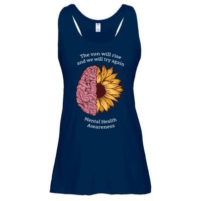 Mental Health Awareness Sun Will Rise Ladies Essential Flowy Tank