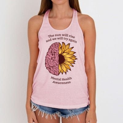 Mental Health Awareness Sun Will Rise Women's Knotted Racerback Tank