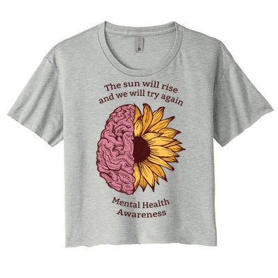 Mental Health Awareness Sun Will Rise Women's Crop Top Tee