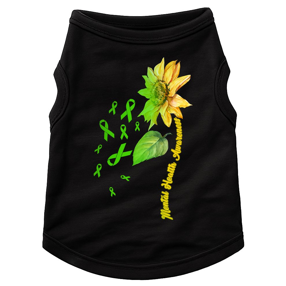 Mental Health Awareness Sunflower Ribbon Doggie Tank