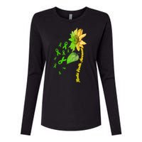 Mental Health Awareness Sunflower Ribbon Womens Cotton Relaxed Long Sleeve T-Shirt