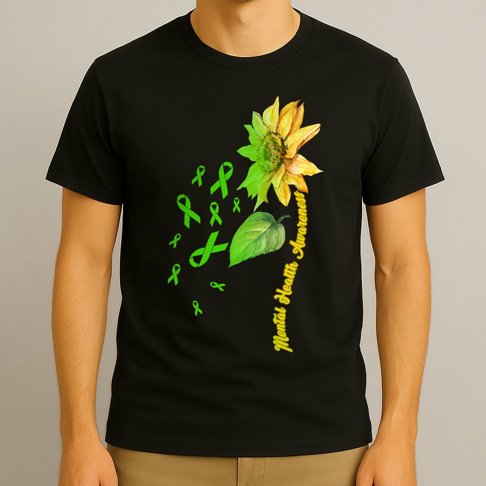 Mental Health Awareness Sunflower Ribbon T-Shirt