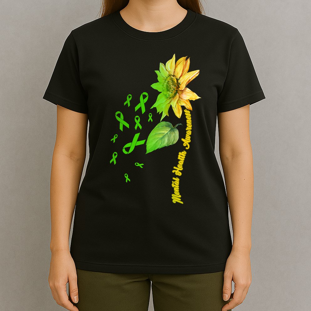 Mental Health Awareness Sunflower Ribbon T-Shirt
