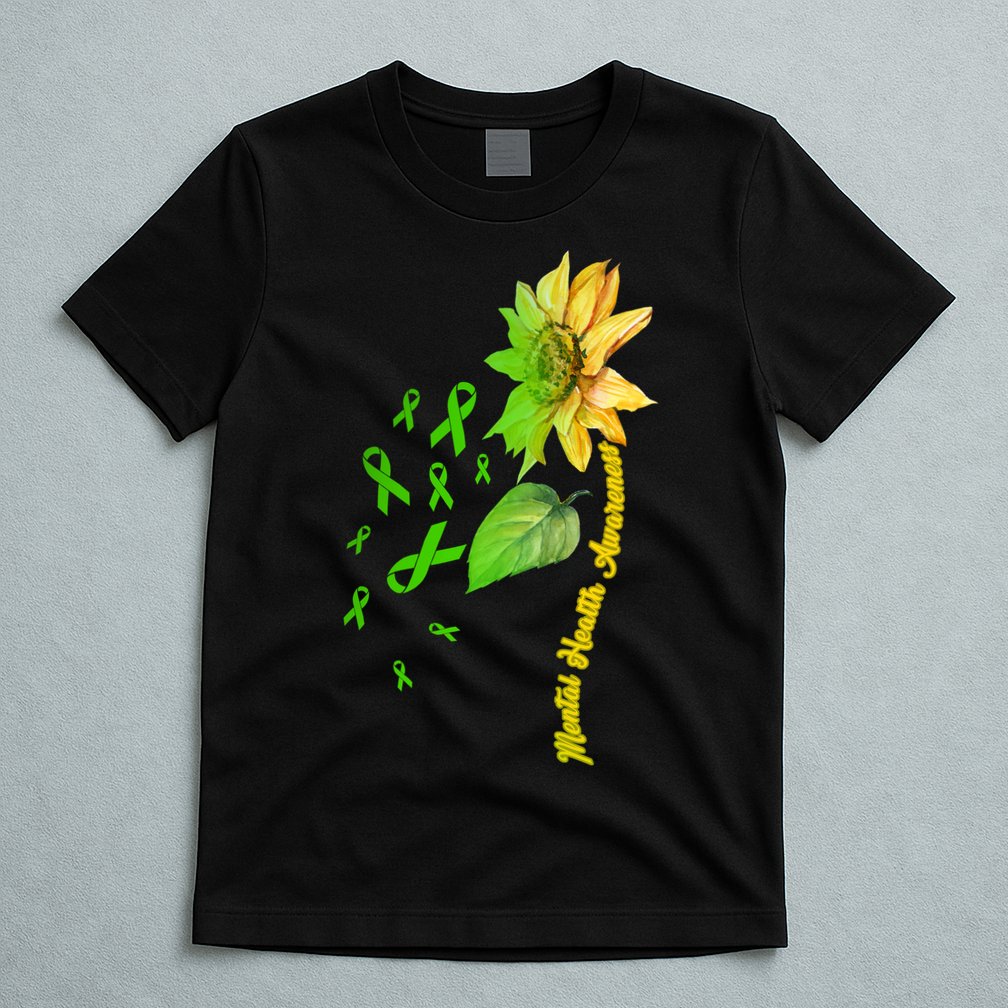 Mental Health Awareness Sunflower Ribbon T-Shirt