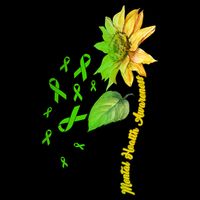 Mental Health Awareness Sunflower Ribbon Drawstring Bag