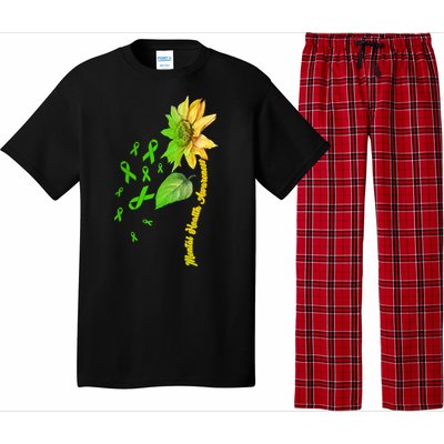 Mental Health Awareness Sunflower Ribbon Pajama Set