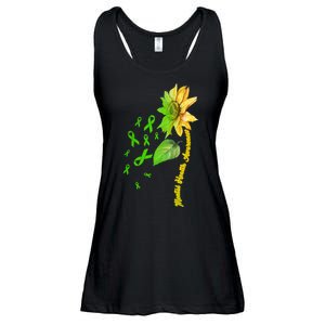 Mental Health Awareness Sunflower Ribbon Ladies Essential Flowy Tank