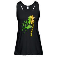 Mental Health Awareness Sunflower Ribbon Ladies Essential Flowy Tank