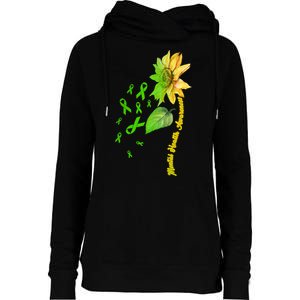 Mental Health Awareness Sunflower Ribbon Womens Funnel Neck Pullover Hood