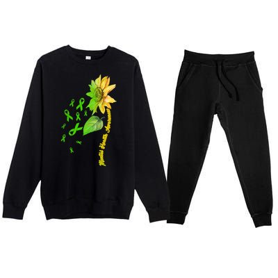 Mental Health Awareness Sunflower Ribbon Premium Crewneck Sweatsuit Set