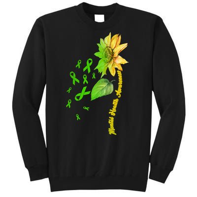 Mental Health Awareness Sunflower Ribbon Tall Sweatshirt