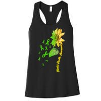 Mental Health Awareness Sunflower Ribbon Women's Racerback Tank