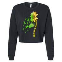 Mental Health Awareness Sunflower Ribbon Cropped Pullover Crew