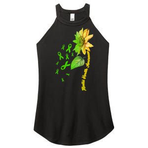 Mental Health Awareness Sunflower Ribbon Women's Perfect Tri Rocker Tank