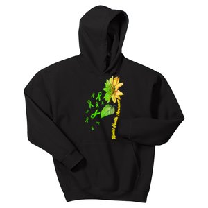 Mental Health Awareness Sunflower Ribbon Kids Hoodie