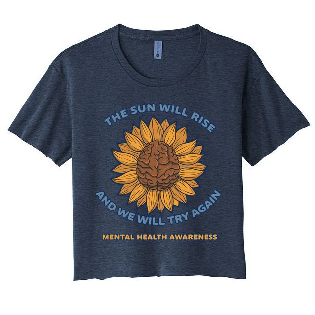 Mental Health Awareness Sunflower The Sun Will Rise Crop Top