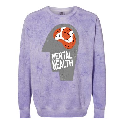 Mental Health Brain Colorblast Crewneck Sweatshirt