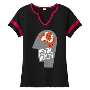 Mental Health Brain Ladies Halftime Notch Neck Tee