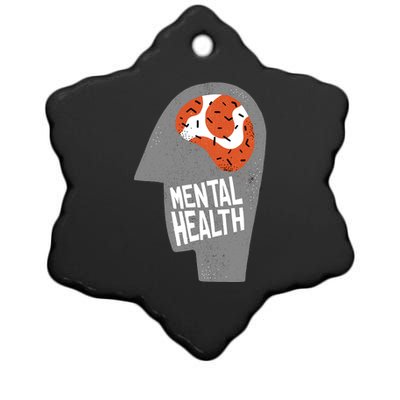 Mental Health Brain Ceramic Star Ornament