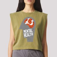 Mental Health Brain Garment-Dyed Women's Muscle Tee