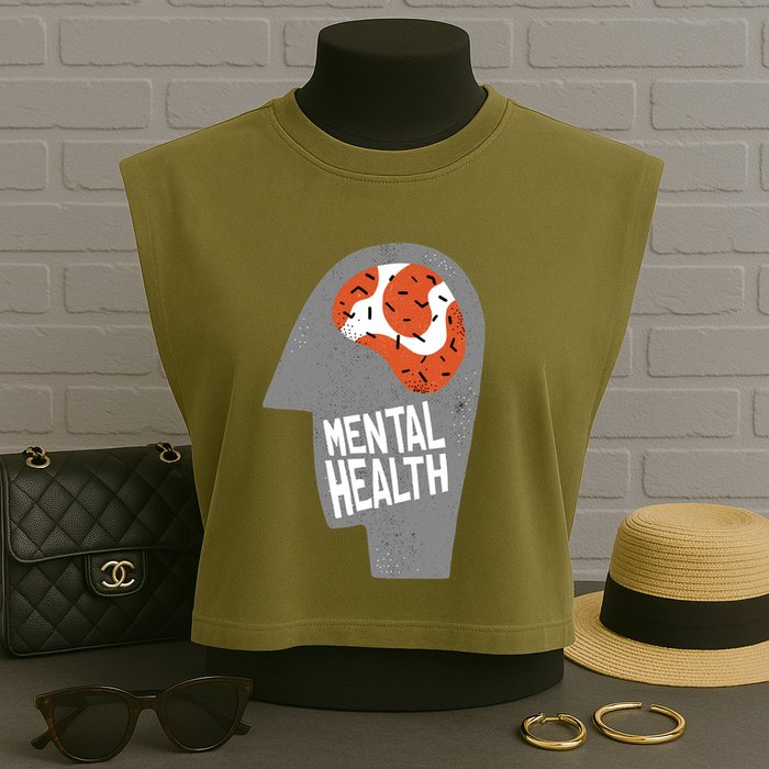 Mental Health Brain Garment-Dyed Women's Muscle Tee