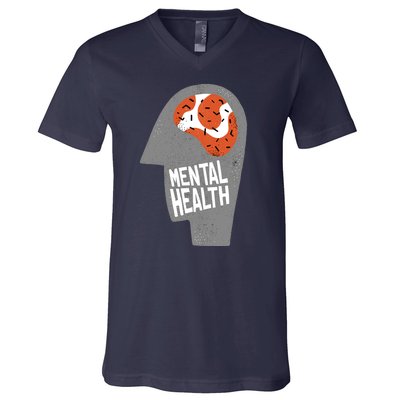 Mental Health Brain V-Neck T-Shirt