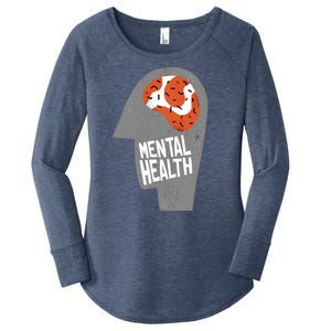 Mental Health Brain Women's Perfect Tri Tunic Long Sleeve Shirt