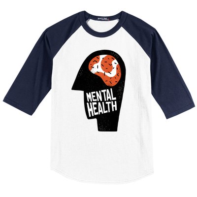 Mental Health Brain Baseball Sleeve Shirt