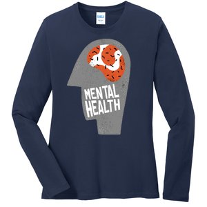 Mental Health Brain Ladies Long Sleeve Shirt