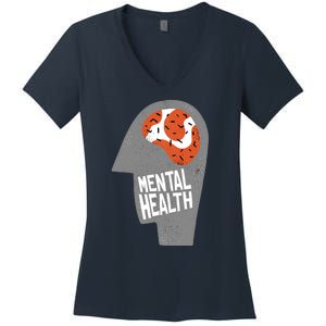 Mental Health Brain Women's V-Neck T-Shirt