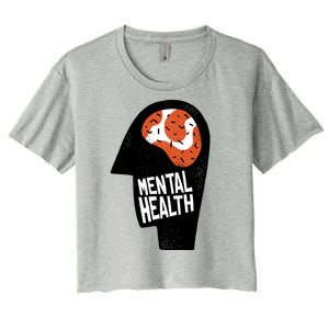 Mental Health Brain Women's Crop Top Tee