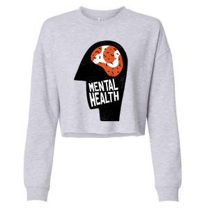 Mental Health Brain Cropped Pullover Crew