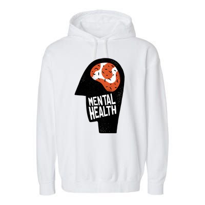 Mental Health Brain Garment-Dyed Fleece Hoodie