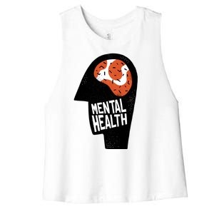 Mental Health Brain Women's Racerback Cropped Tank