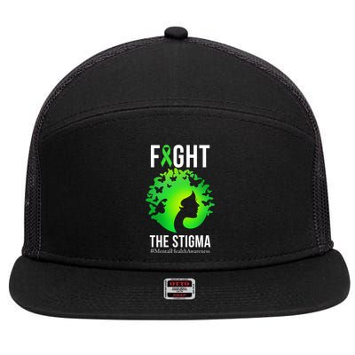 Mental Health Fight The Stigma 7 Panel Mesh Trucker Snapback Hat