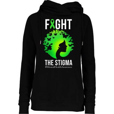 Mental Health Fight The Stigma Womens Funnel Neck Pullover Hood