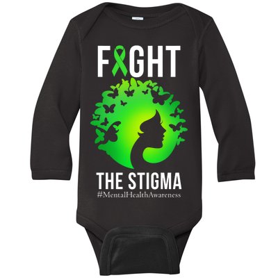 Mental Health Fight The Stigma Baby Long Sleeve Bodysuit