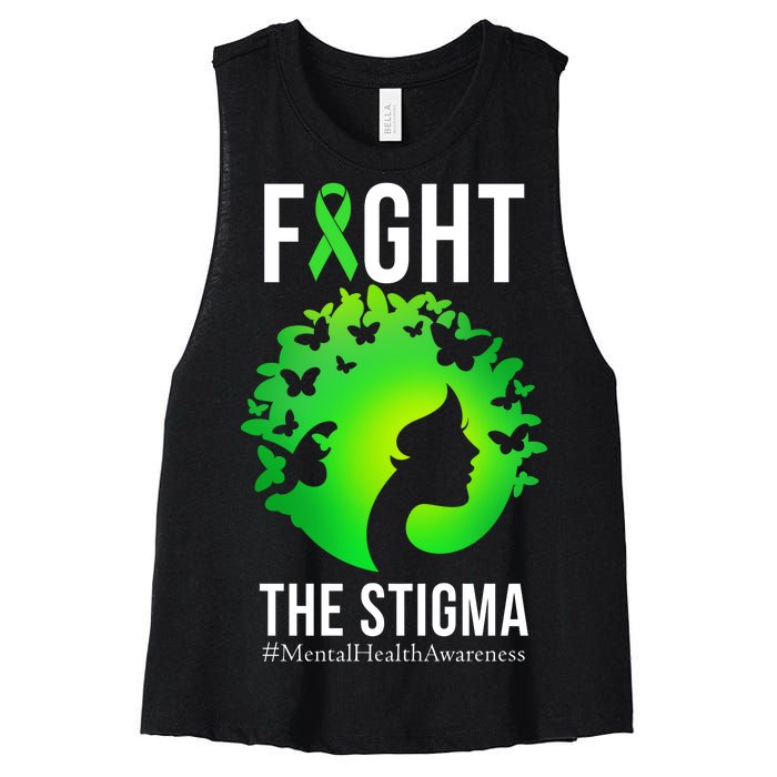 Mental Health Fight The Stigma Women's Racerback Cropped Tank