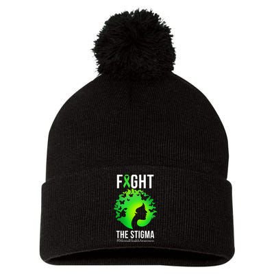 Mental Health Fight The Stigma Pom Pom 12in Knit Beanie