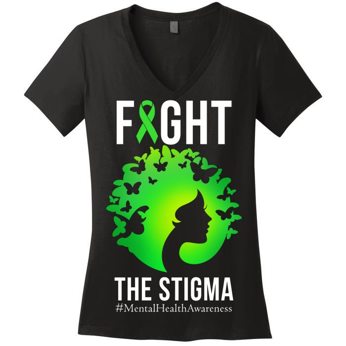 Mental Health Fight The Stigma Women's V-Neck T-Shirt