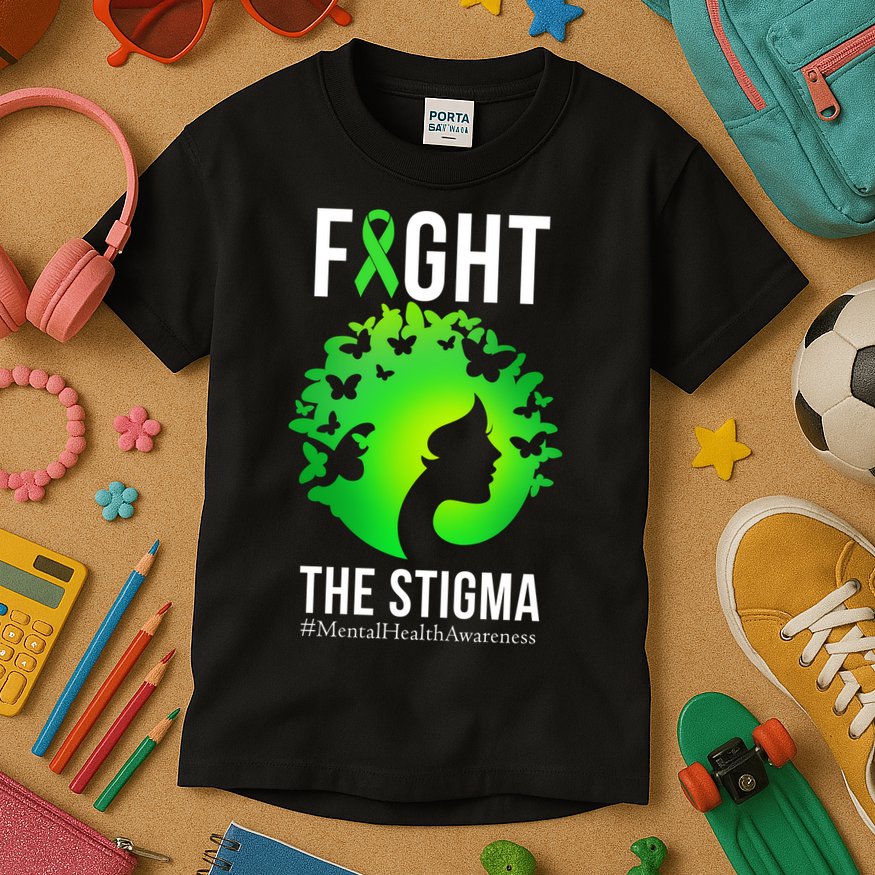 Mental Health Fight The Stigma Kids T-Shirt