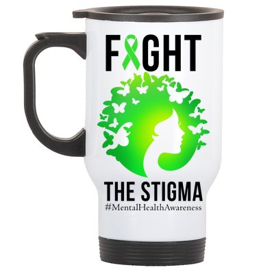 Mental Health Fight The Stigma Stainless Steel Travel Mug