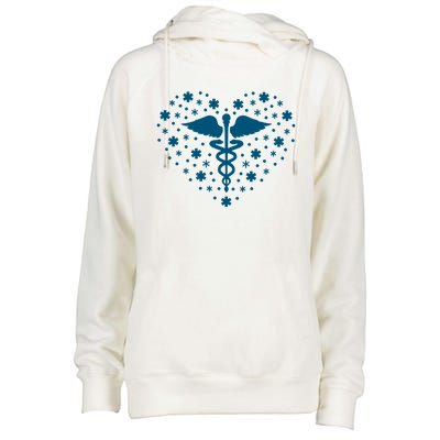 Mental Health Heart Symbol Womens Funnel Neck Pullover Hood