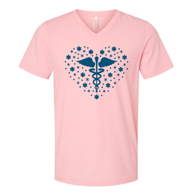 Mental Health Heart Symbol V-Neck T-Shirt