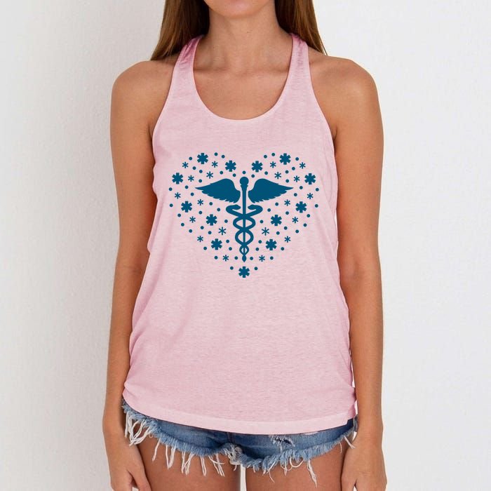 Mental Health Heart Symbol Women's Knotted Racerback Tank