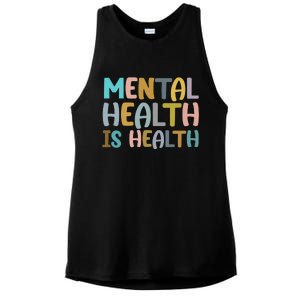 Mental Health Is Health Awareness Quote Ladies PosiCharge Tri-Blend Wicking Tank