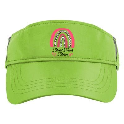 Mental Health Matters Leopard Print Rainbow Adult Drive Performance Visor